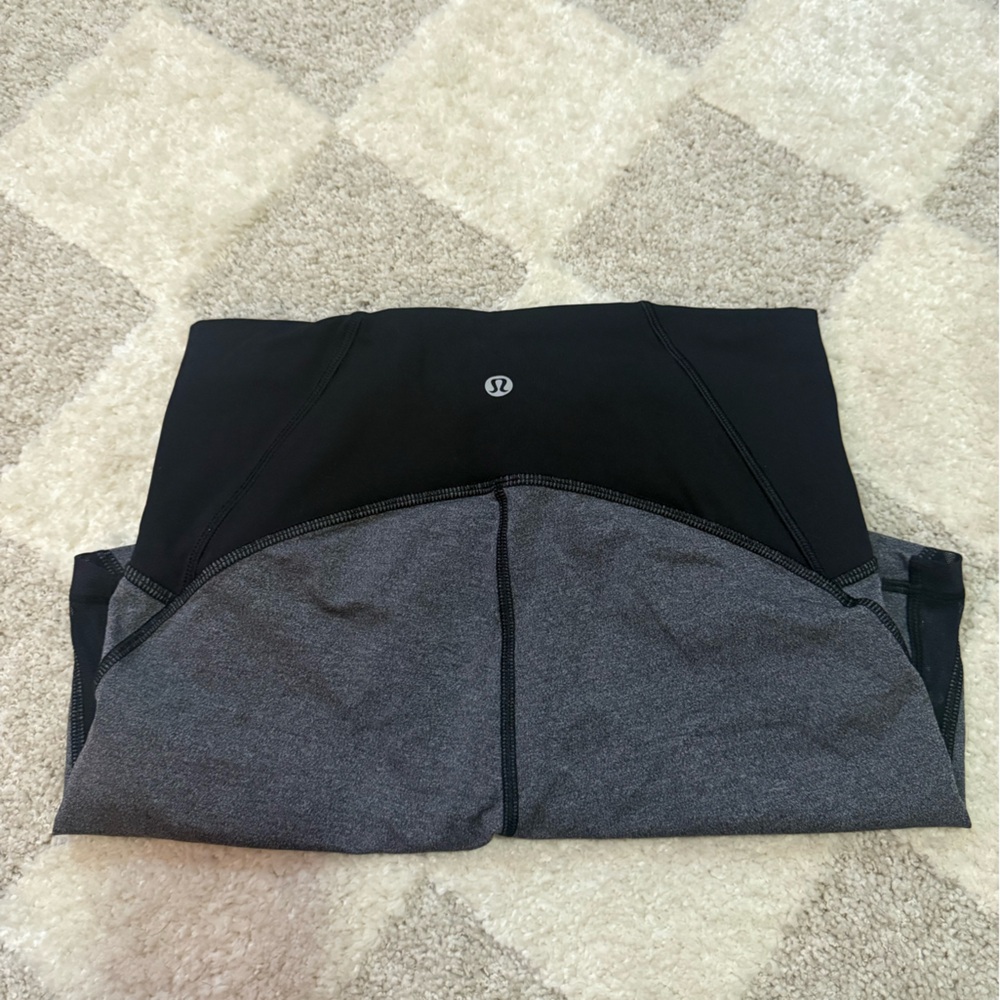 lululemon athletica Black and Charcoal Two-Tone Bike Shorts